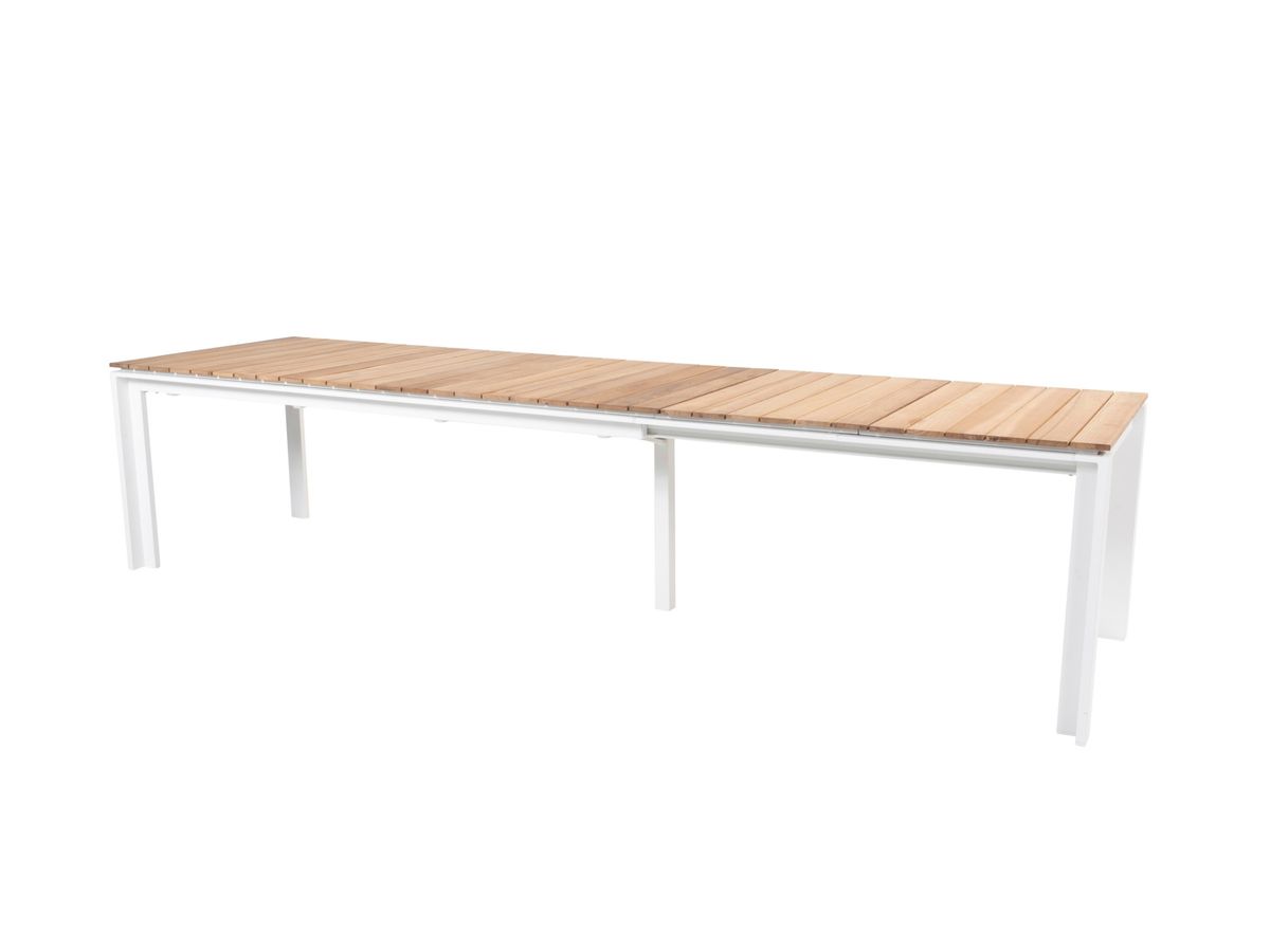 Optimum Teak rozťahovací jedálenský stôl biely 220-340 cm